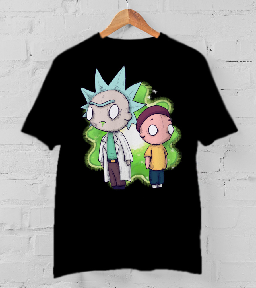 Plushie Rick And Morty Portal Background T-Shirt