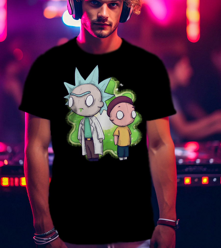Plushie Rick And Morty Portal Background T-Shirt