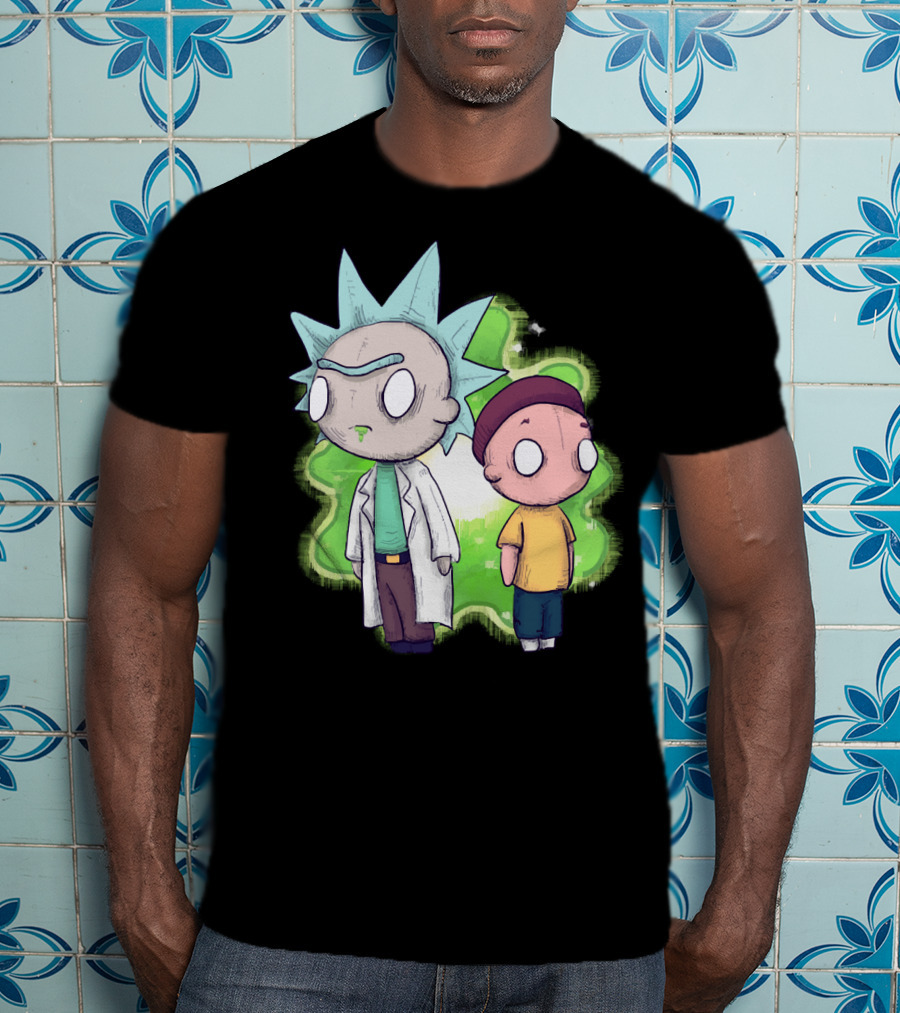 Plushie Rick And Morty Portal Background T-Shirt
