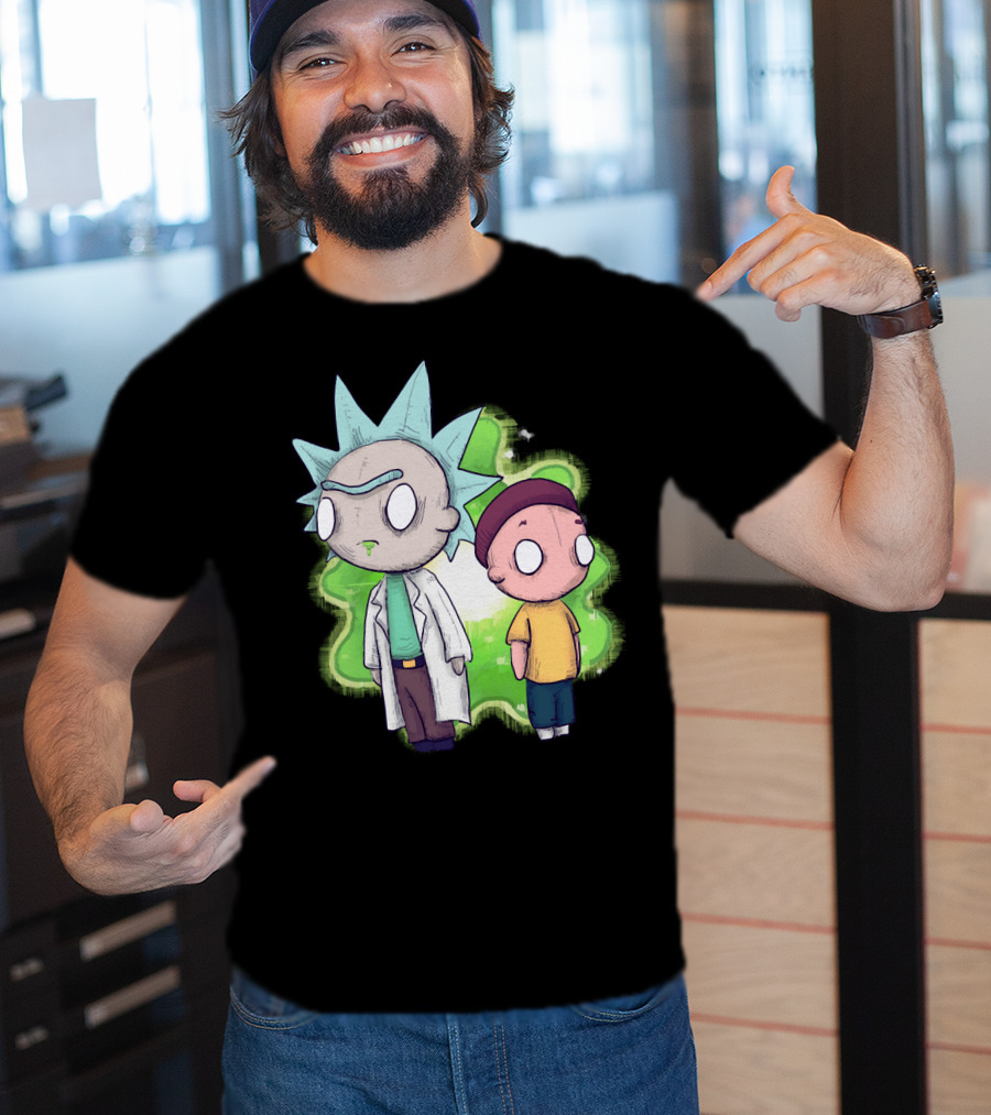 Plushie Rick And Morty Portal Background T-Shirt