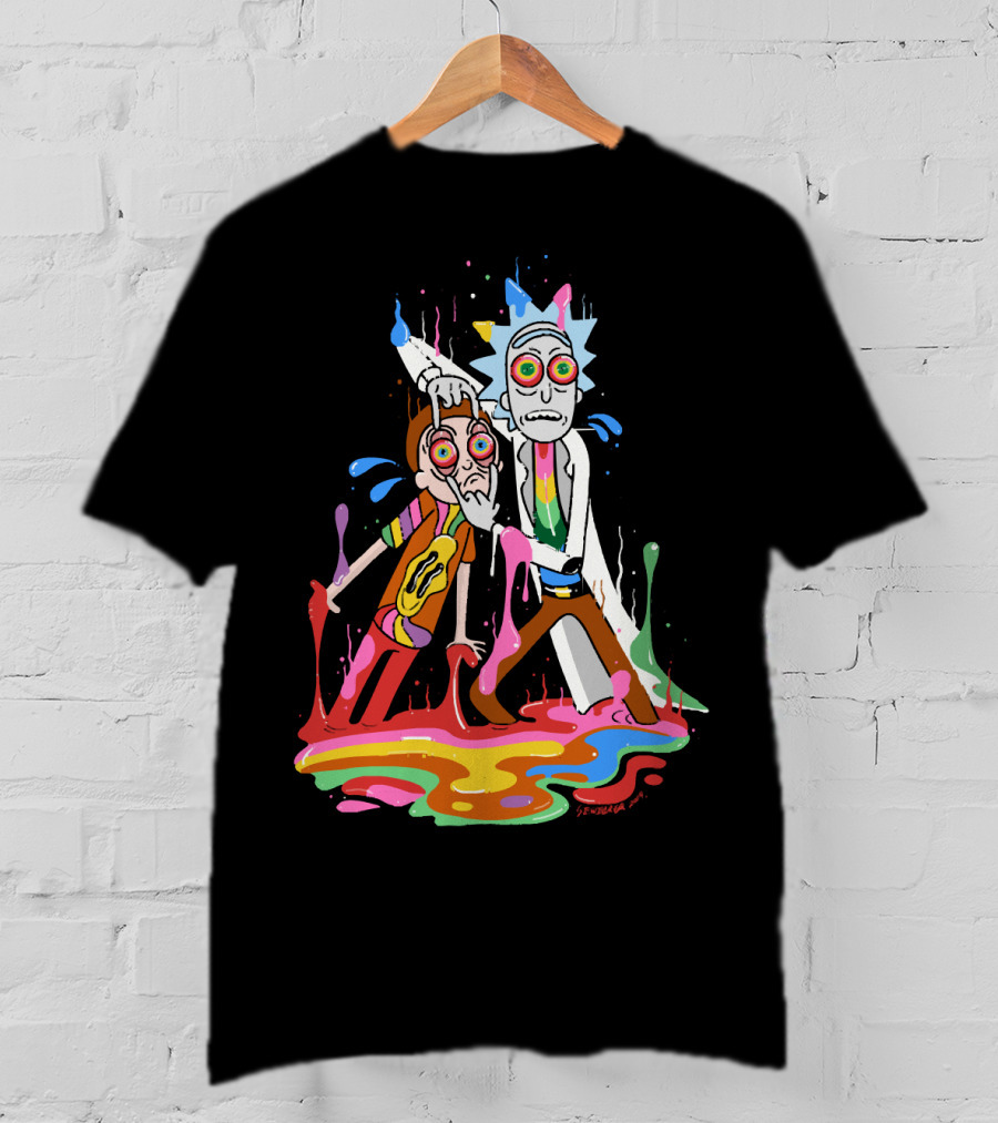 Rick Morty Tripp Psychedelic Adventure With Colorful Melting Portal T-Shirt