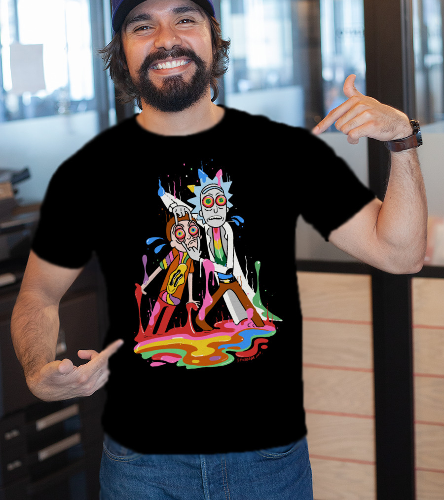 Rick Morty Tripp Psychedelic Adventure With Colorful Melting Portal T-Shirt