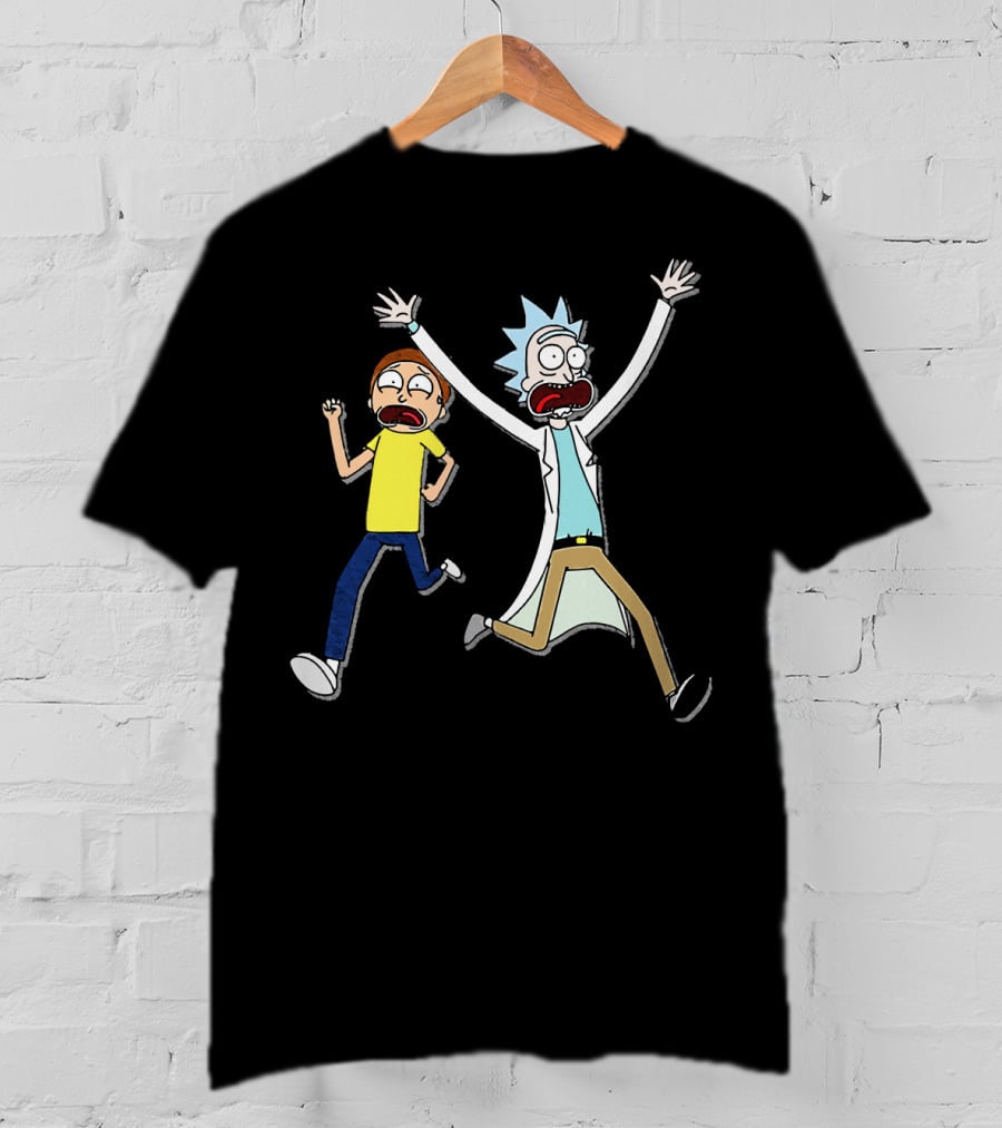 Rick And Morty Panic Running Animation T-Shirt