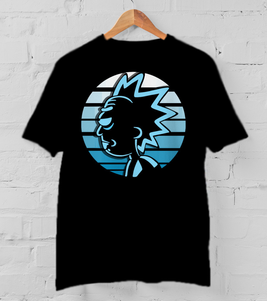 Rick Sanchez Profile Neon Stripes T-Shirt