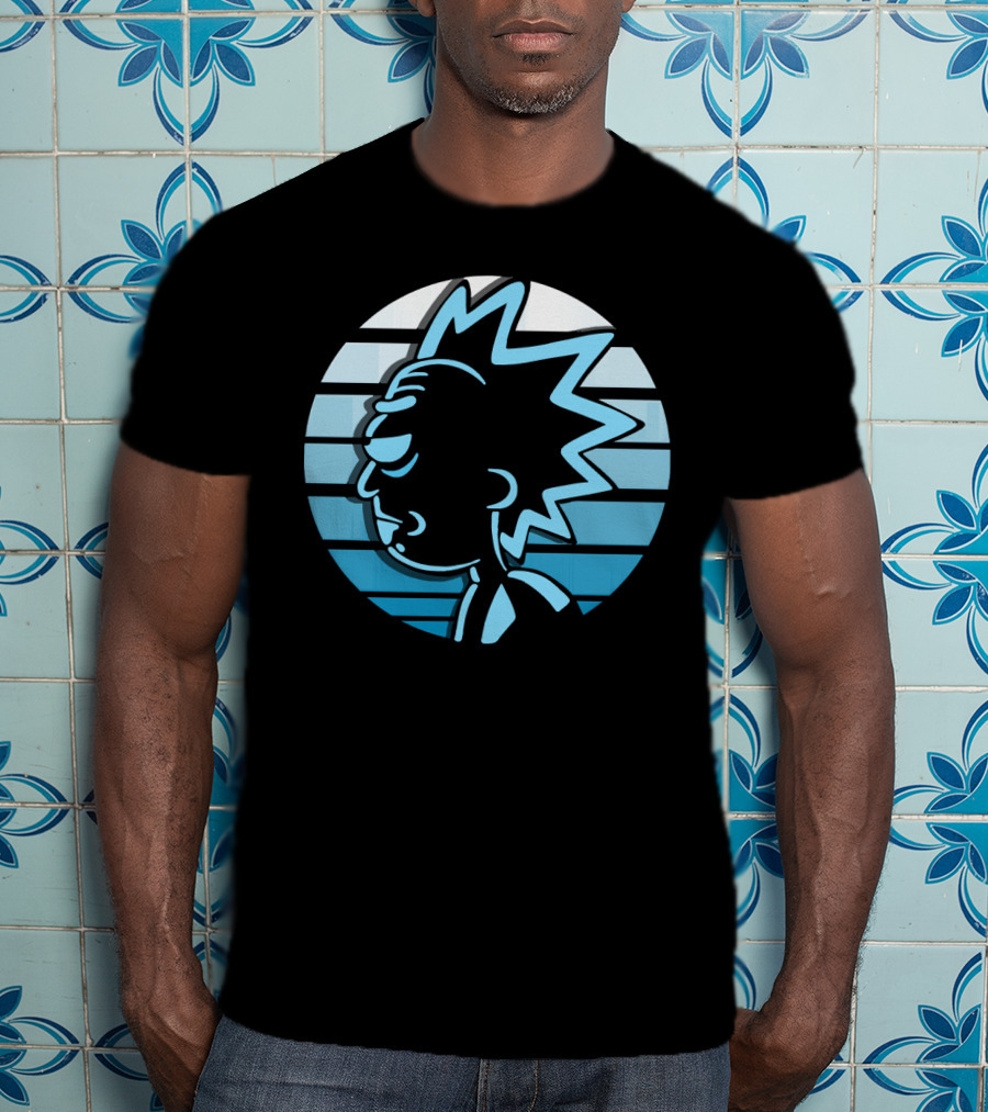 Rick Sanchez Profile Neon Stripes T-Shirt