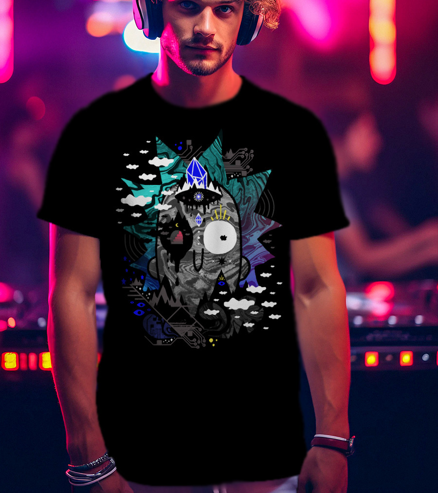 Rick Wrecked Trippy Psychedelic Crystal Vision T-Shirt