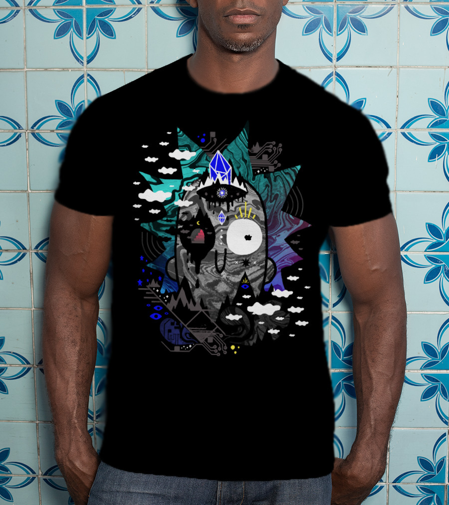 Rick Wrecked Trippy Psychedelic Crystal Vision T-Shirt