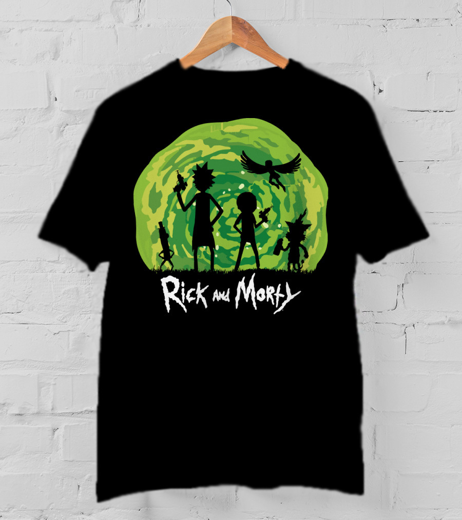 Rick And Morty Schwifty Patrol Silhouette Portal Adventure T-Shirt