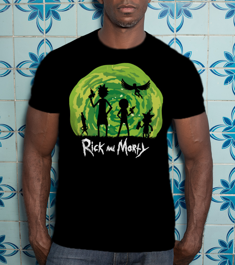 Rick And Morty Schwifty Patrol Silhouette Portal Adventure T-Shirt