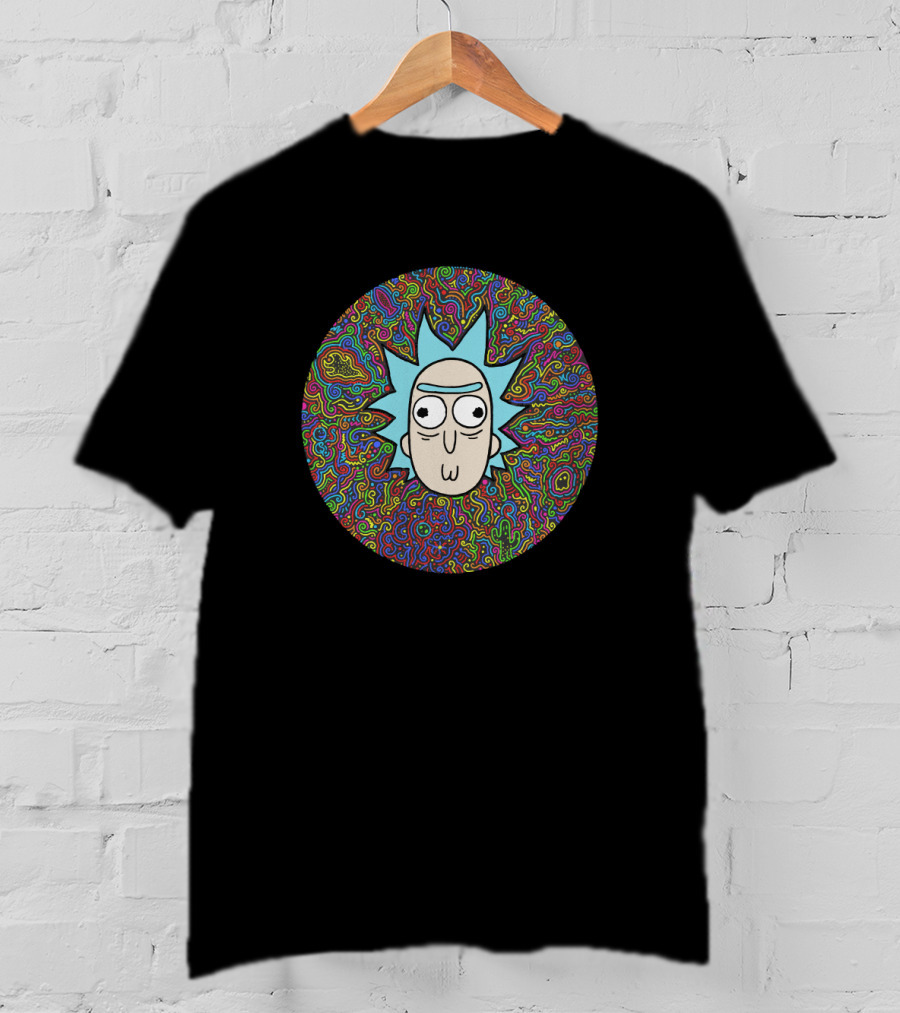 Trippy Rick Psychedelic Adventure Circle T-Shirt
