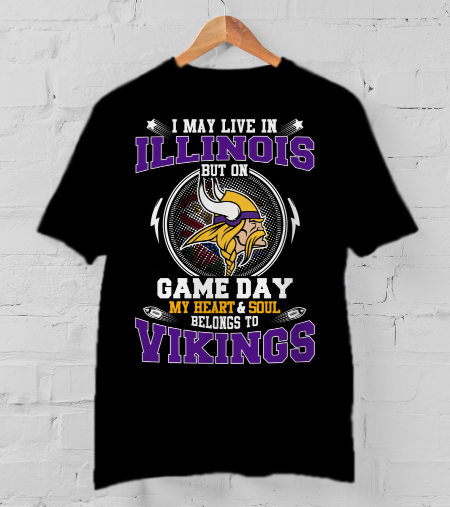 Illinois Game Day My Heart & Soul Belongs To Vikings T-Shirt