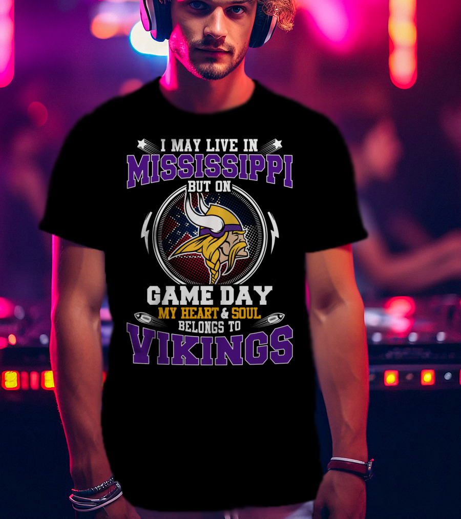 Mississippi Game Day My Heart & Soul Belongs To Vikings T-Shirt