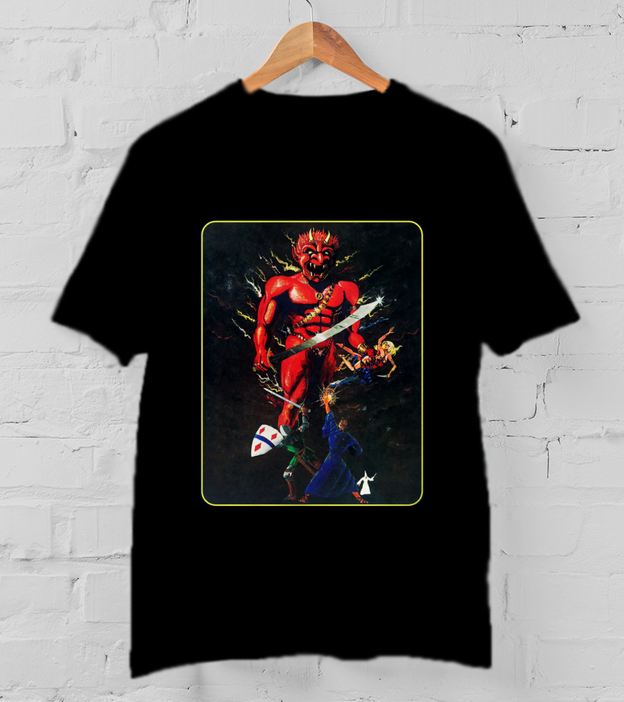MASTER GUIDE Red Demon Battle Imagery Retro Dungeons Concept T-Shirt
