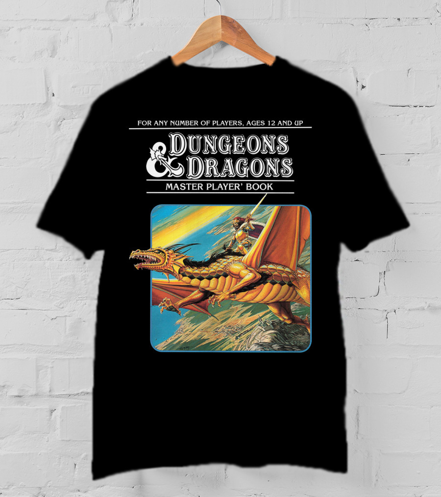 Dungeons And Dragons Master Player Book Vintage Dragon Rider Adventure T-Shirt