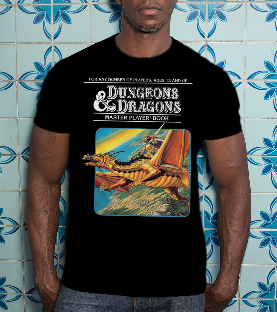 Dungeons And Dragons Master Player Book Vintage Dragon Rider Adventure T-Shirt