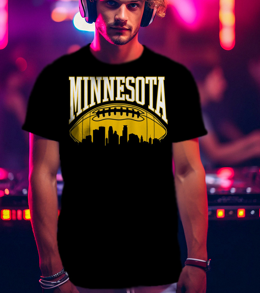 Minnesota Football Skyline Vintage Viking MN T-Shirt