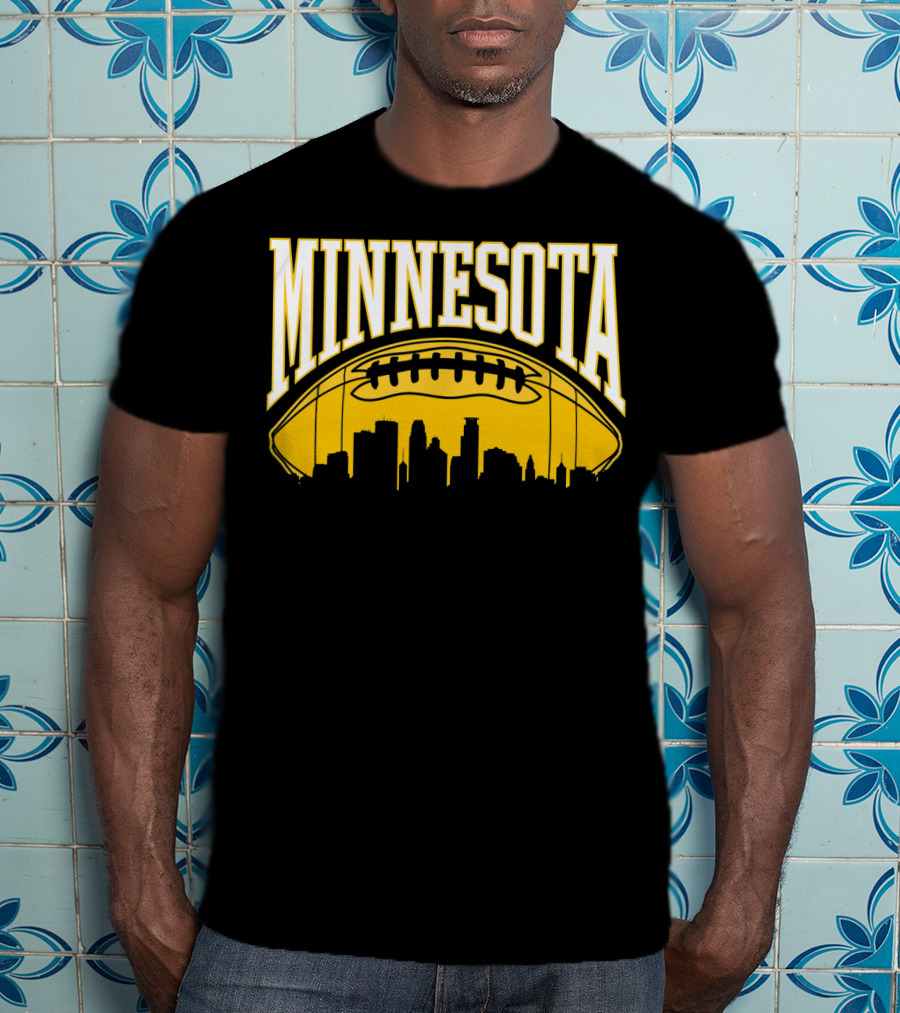 Minnesota Football Skyline Vintage Viking MN T-Shirt