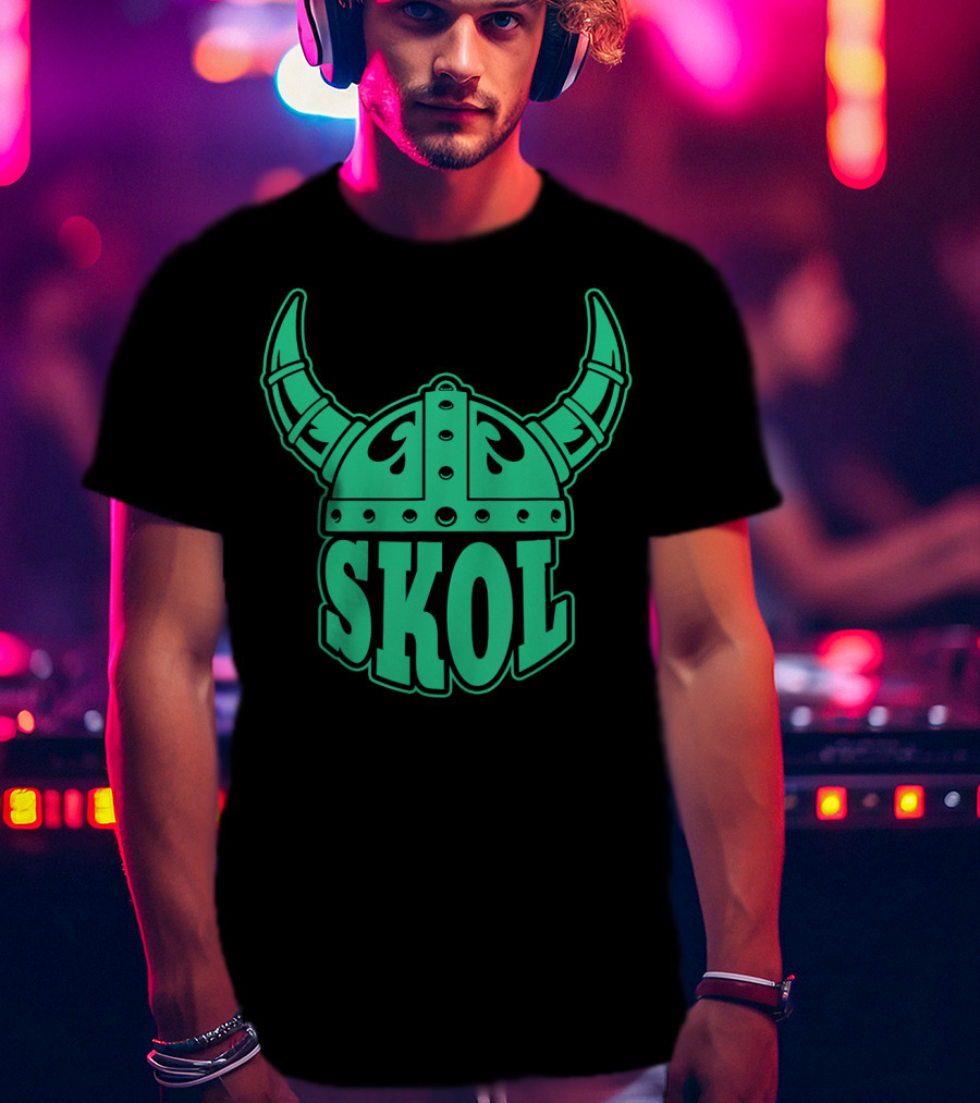 Skol Viking Helmet Nordic Symbols Vikings T-Shirt