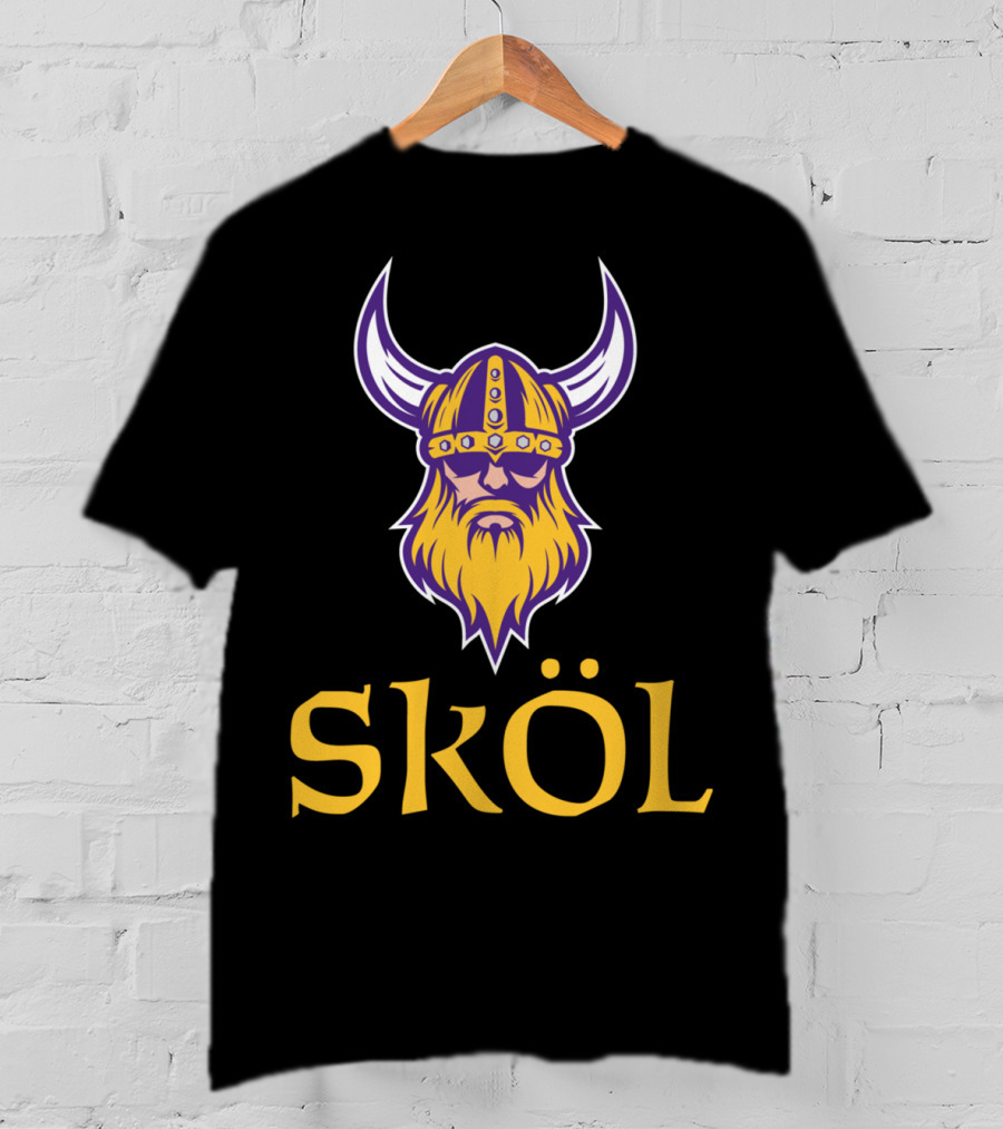 SKOL Viking Scandinavia Nordic Warrior Helmet With Horns T-Shirt