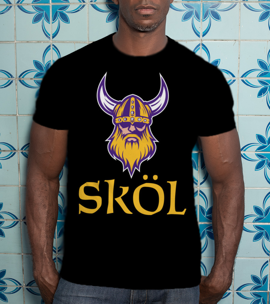 SKOL Viking Scandinavia Nordic Warrior Helmet With Horns T-Shirt