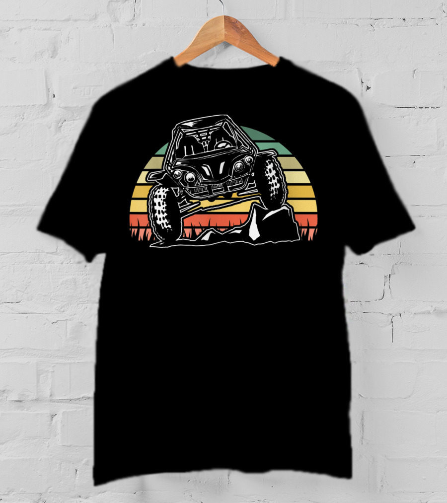 Desert ATV Dune Buggy Adventure Vintage Sunset Scene T-Shirt