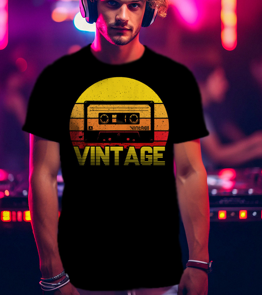 Vintage Cassette Tape Sunset Retro T-Shirt