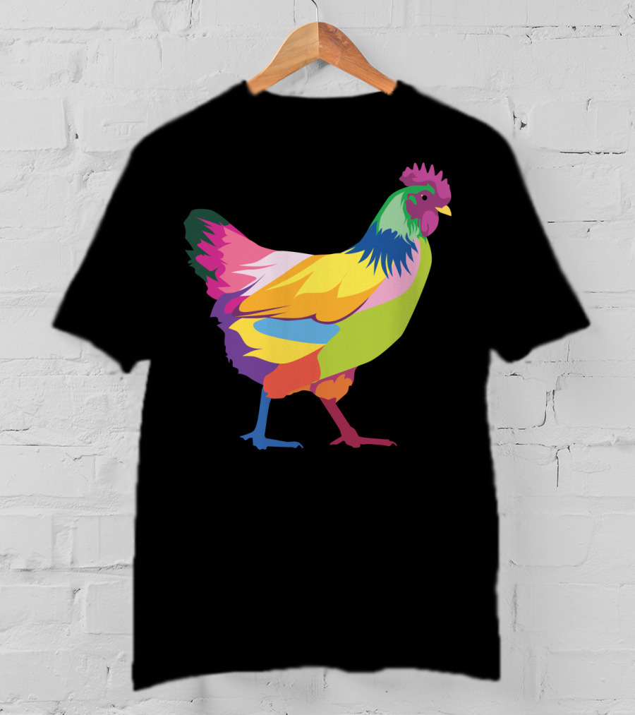 Colorful Rainbow Chicken Hen For Mama T-Shirt