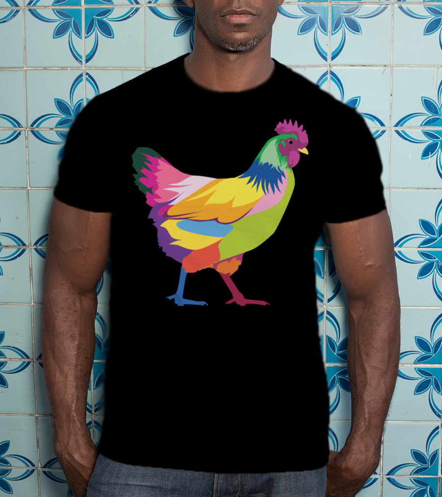 Colorful Rainbow Chicken Hen For Mama T-Shirt