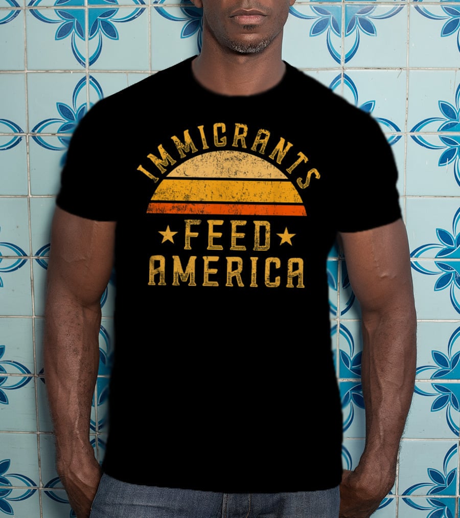 Immigrants Feed America Vintage Sunset Support T-Shirt
