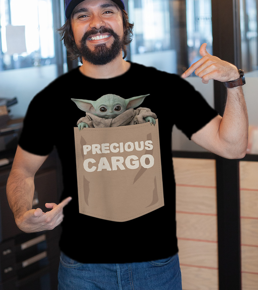 The Child Precious Cargo Pocket Yoda Mandalorian Star Wars Merchandise T-Shirt