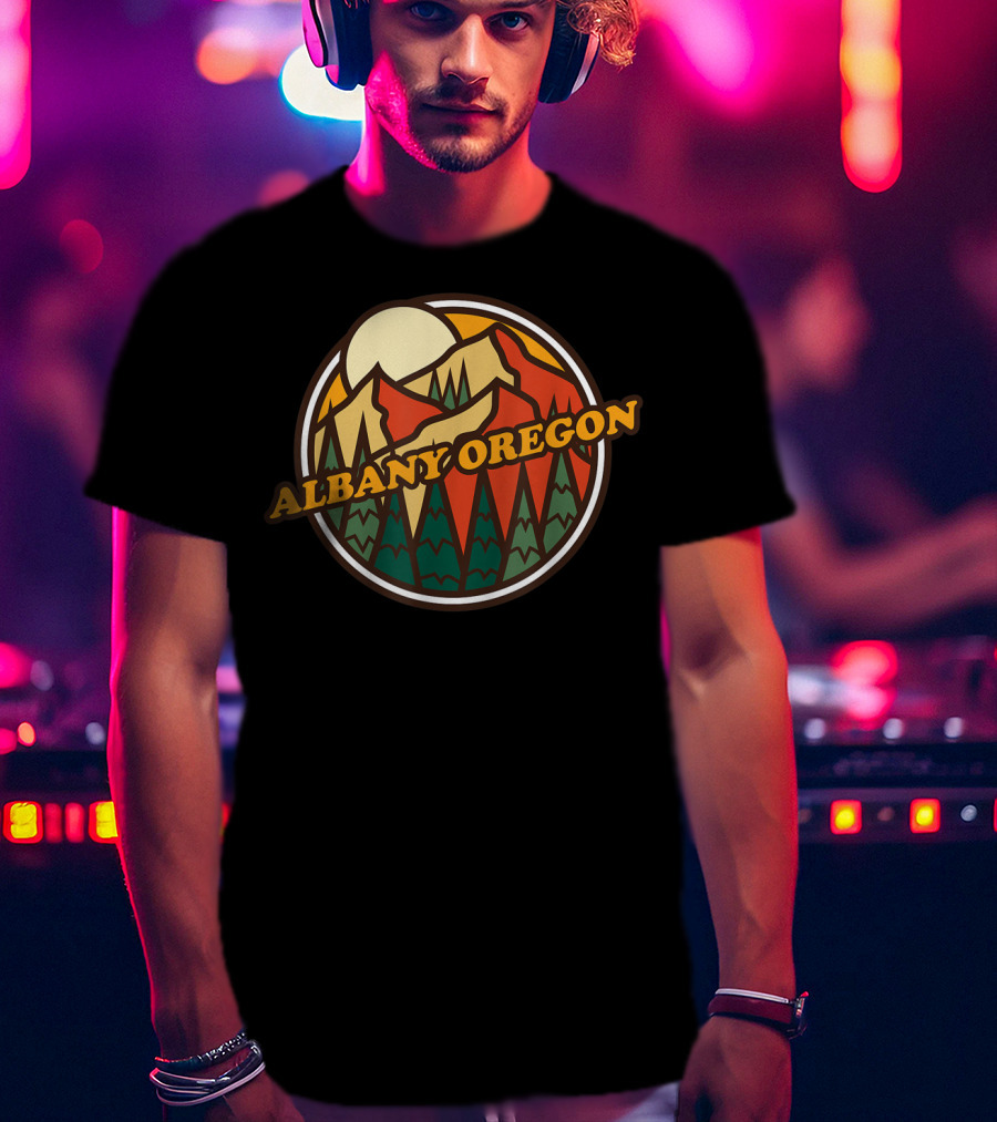 Albany Oregon Vintage Mountain Hiking Adventure T-Shirt