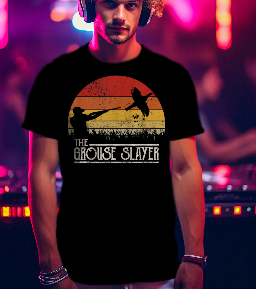 Vintage Sunset Grouse Hunting The Grouse Slayer T-Shirt