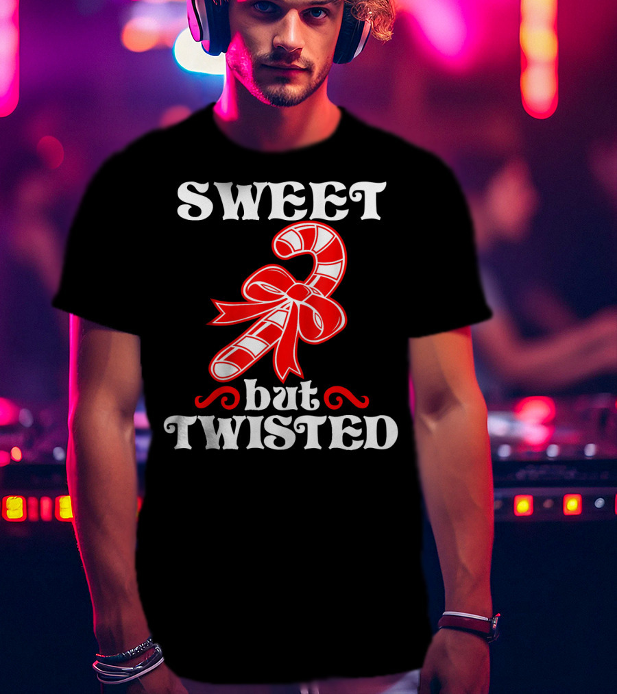Sweet But Twisted Candy Cane Bow T-Shirt
