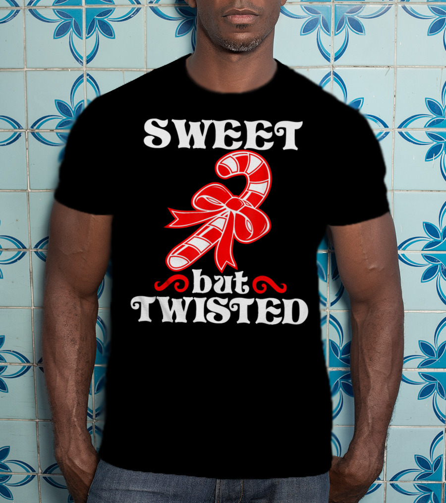 Sweet But Twisted Candy Cane Bow T-Shirt