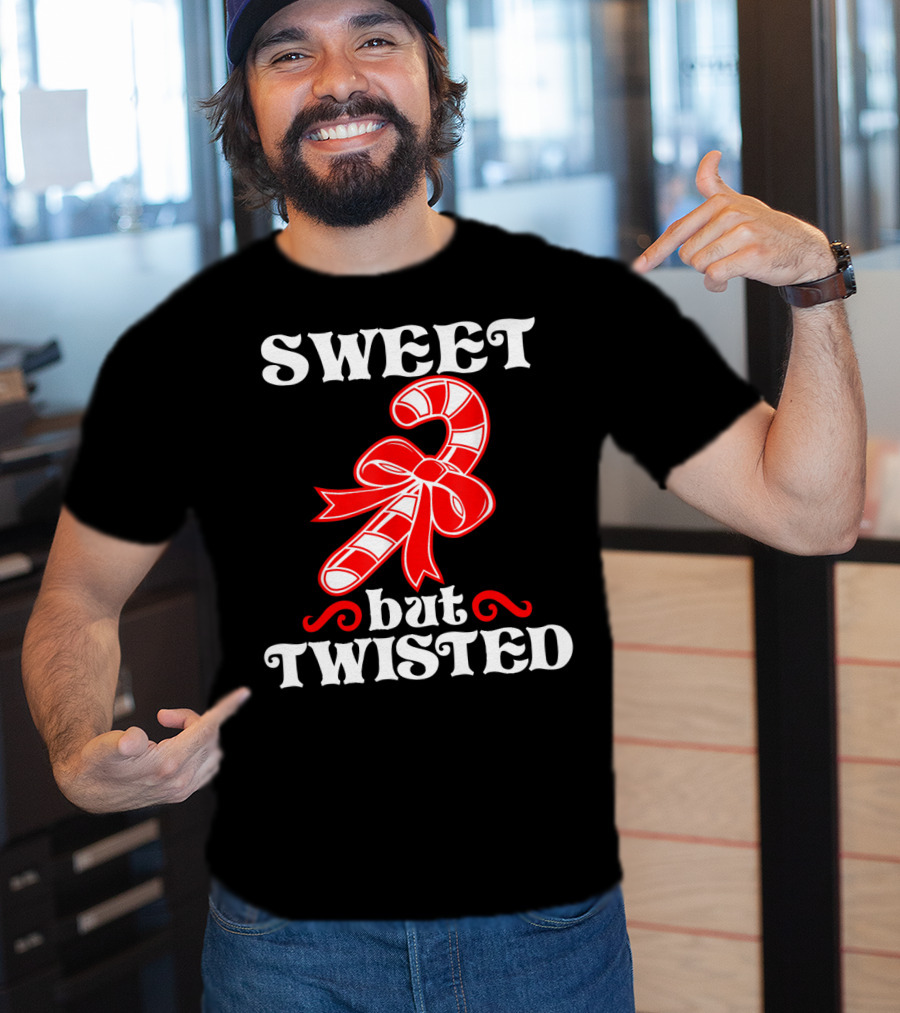 Sweet But Twisted Candy Cane Bow T-Shirt