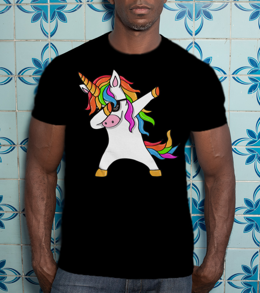 Rainbow Dabbing Unicorn Dab Unicorn T-Shirt