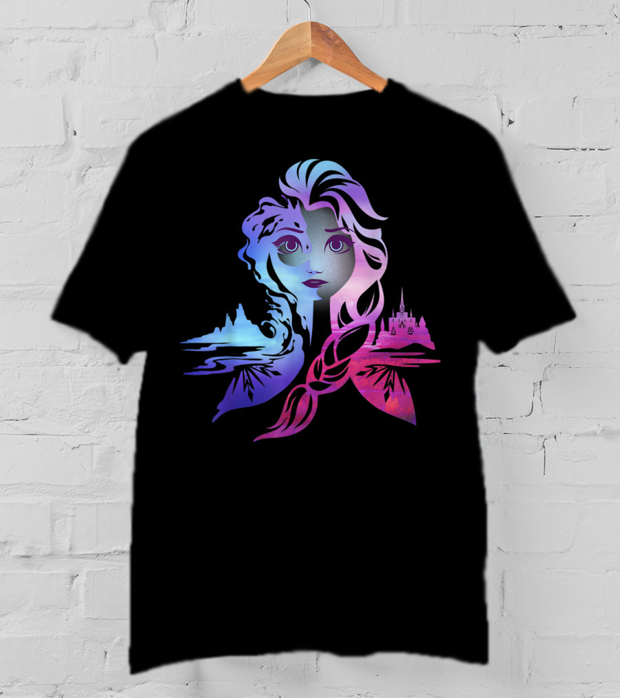 Gradient Frozen Princess Castle T-Shirt