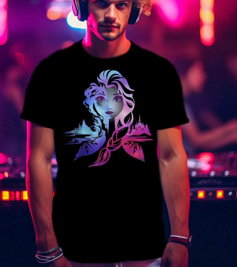 Gradient Frozen Princess Castle T-Shirt