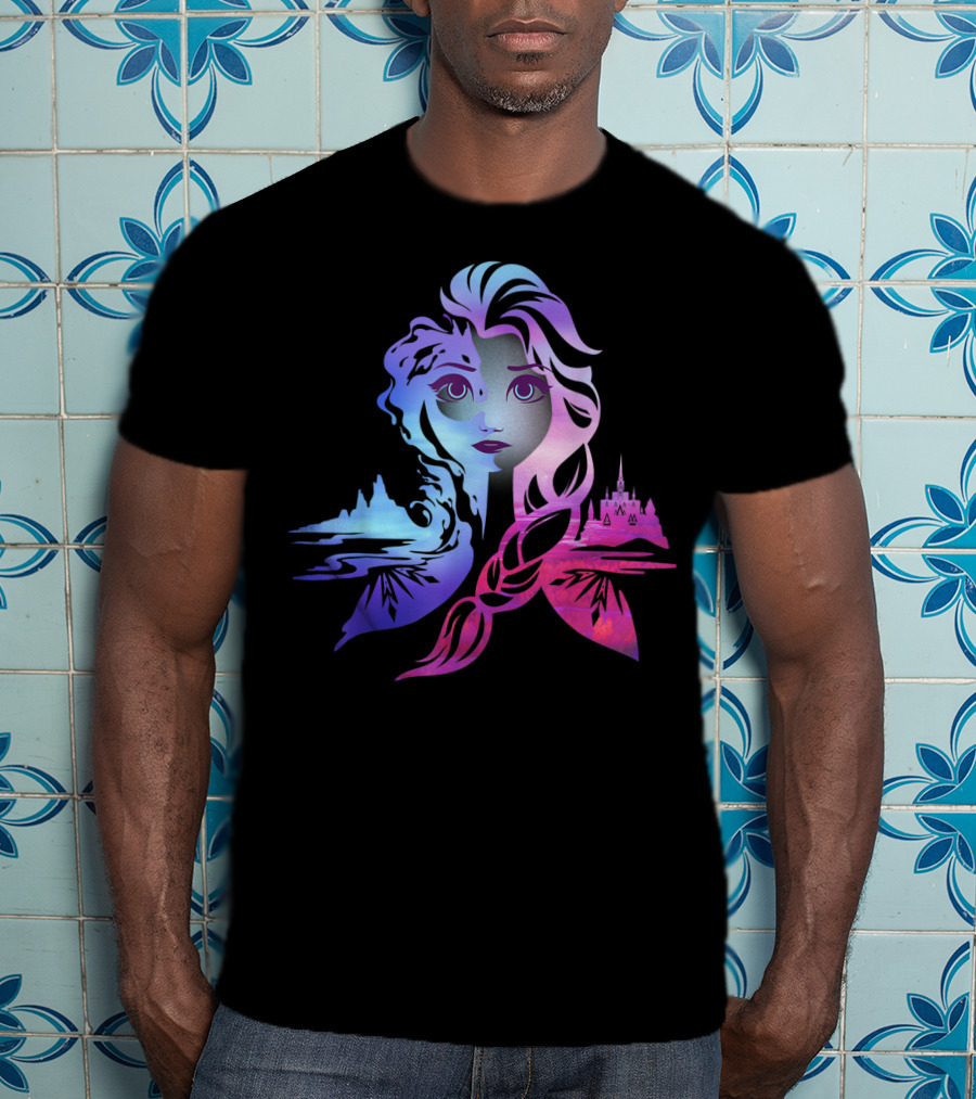 Gradient Frozen Princess Castle T-Shirt
