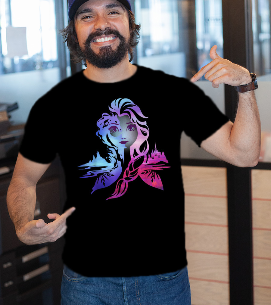 Gradient Frozen Princess Castle T-Shirt