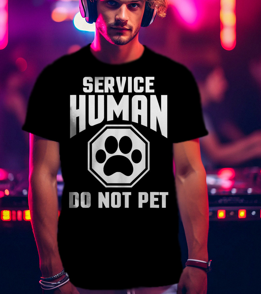 Service Human Do Not Pet Paw Prints T-Shirt