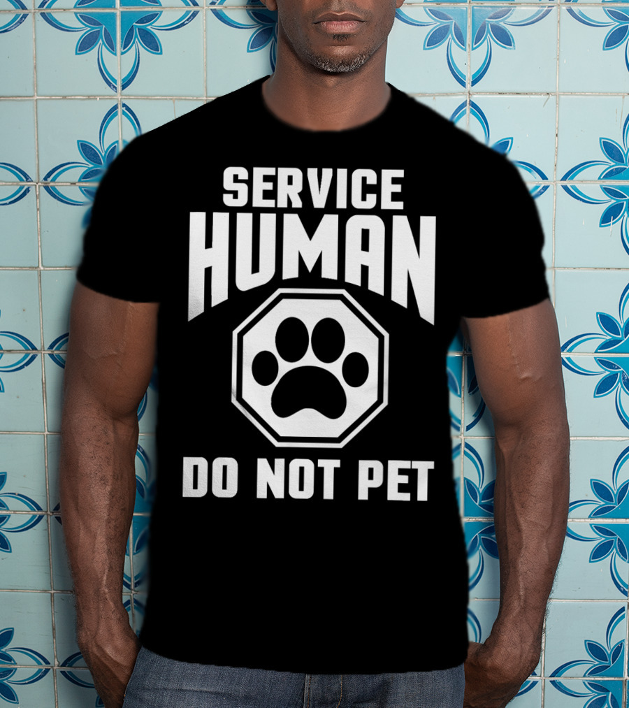 Service Human Do Not Pet Paw Prints T-Shirt