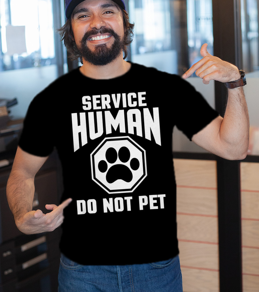 Service Human Do Not Pet Paw Prints T-Shirt