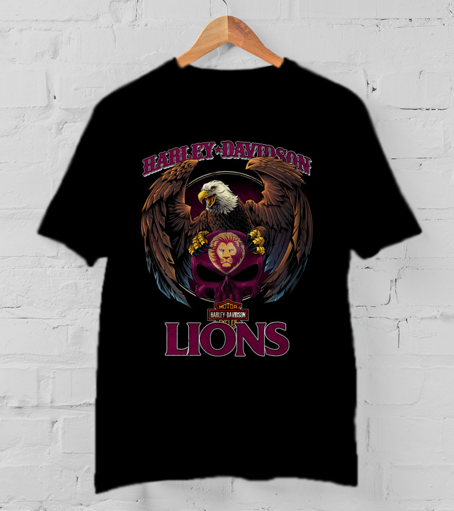 Harley Davidson Motor Lions Eagle Vafl Brisbane T-Shirt