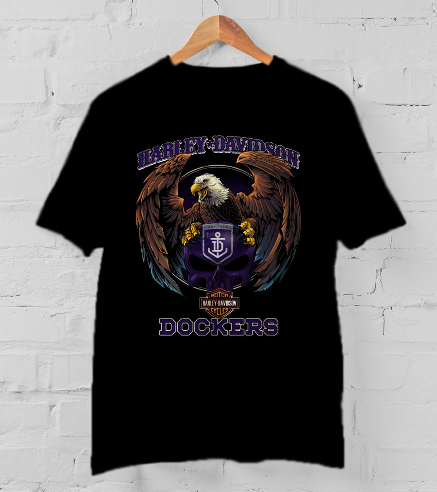 Harley Davidson Fremantle Dockers Motor Cycles Eagle T-Shirt