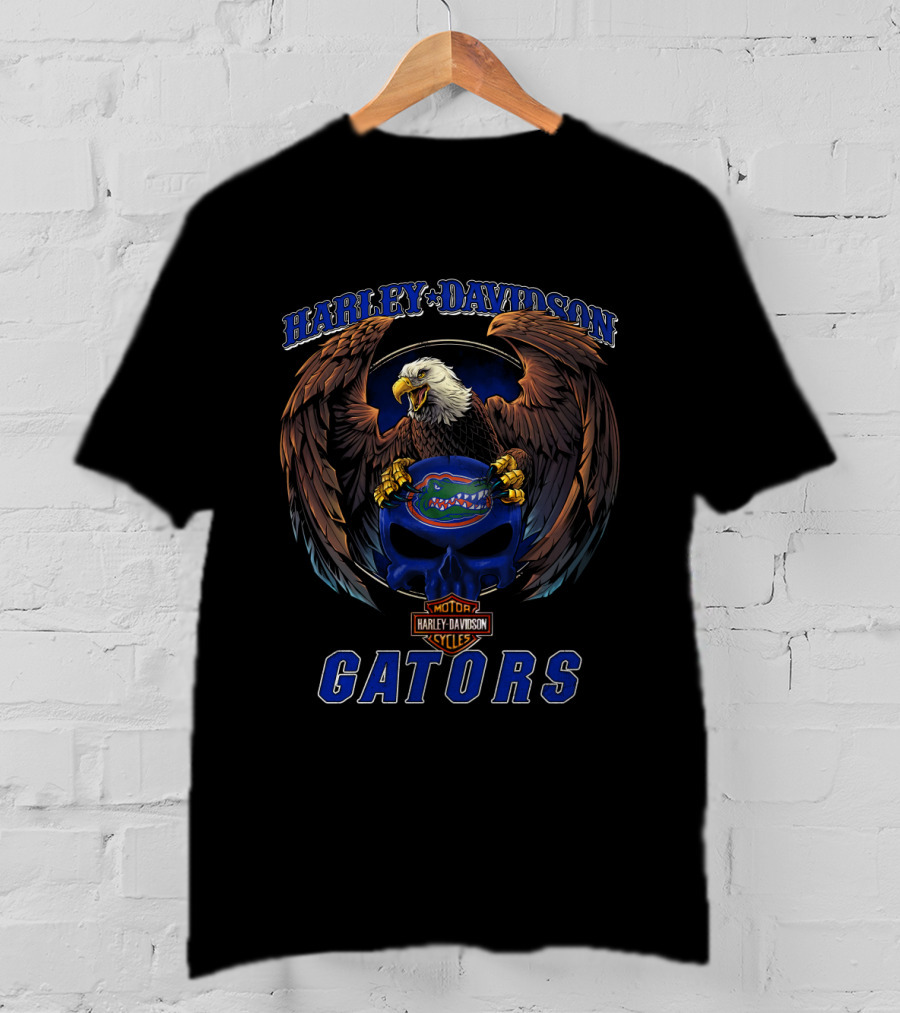 Harley Davidson Florida Gators Eagle And Skull T-Shirt