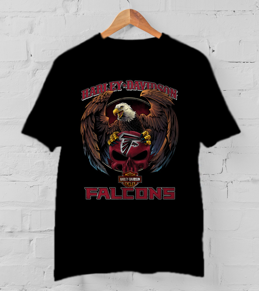 Harley Davidson Atlanta Falcons Motor Cycles Eagle T-Shirt