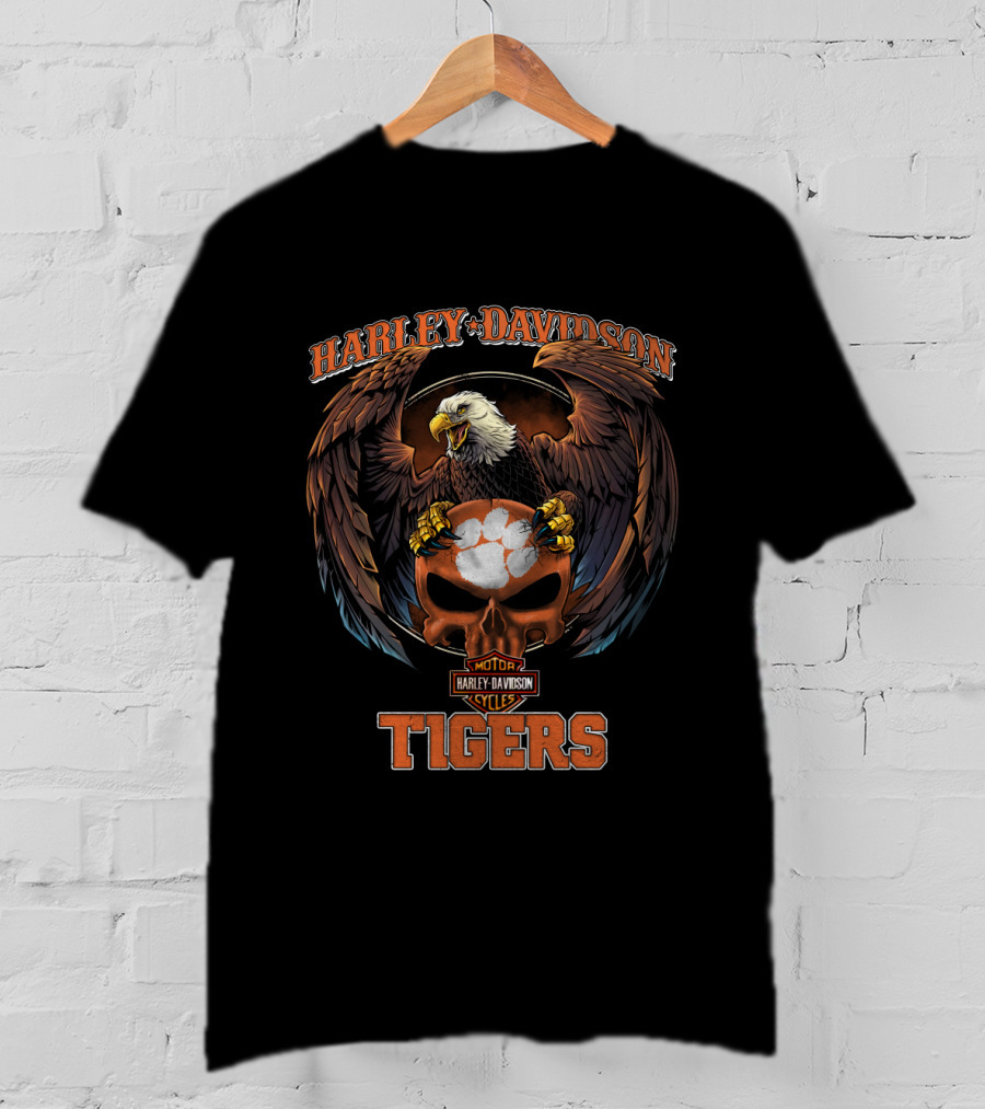 Harley Davidson Eagles Motor Cycles Clemson Tigers T-Shirt
