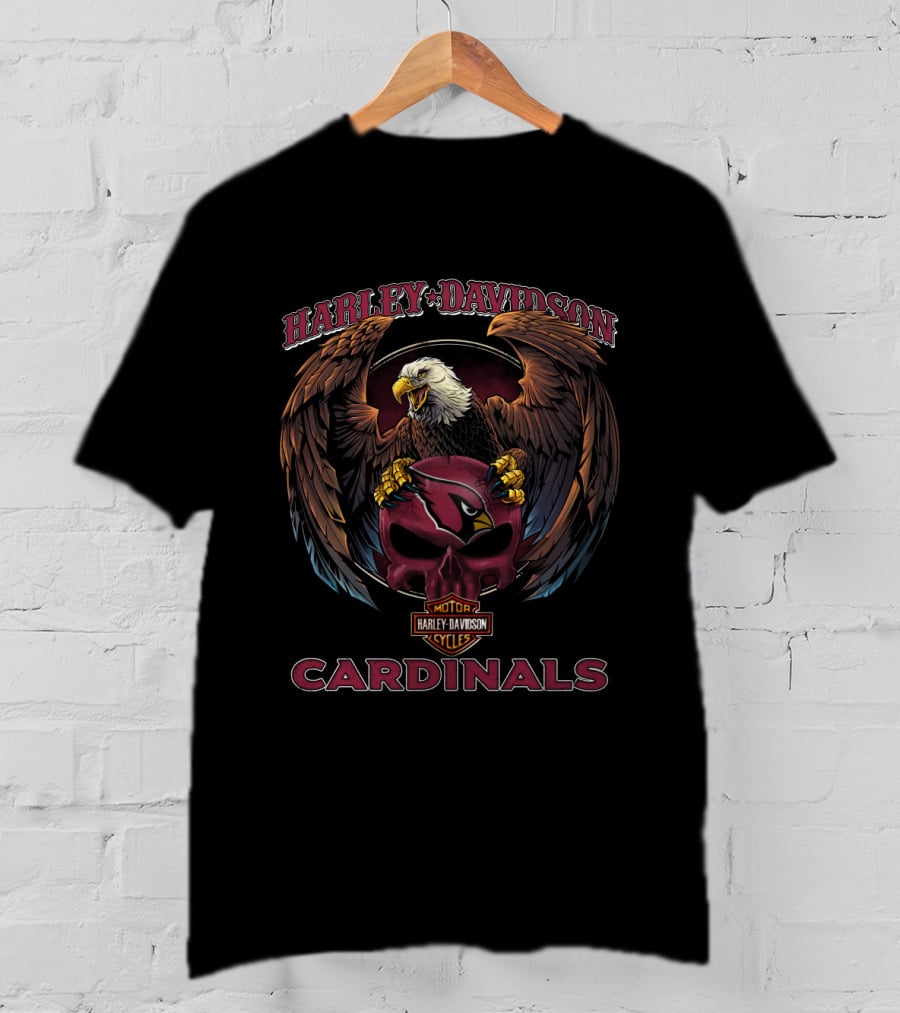 Harley Davidson Arizona Cardinals Motor Cycles Eagle T-Shirt