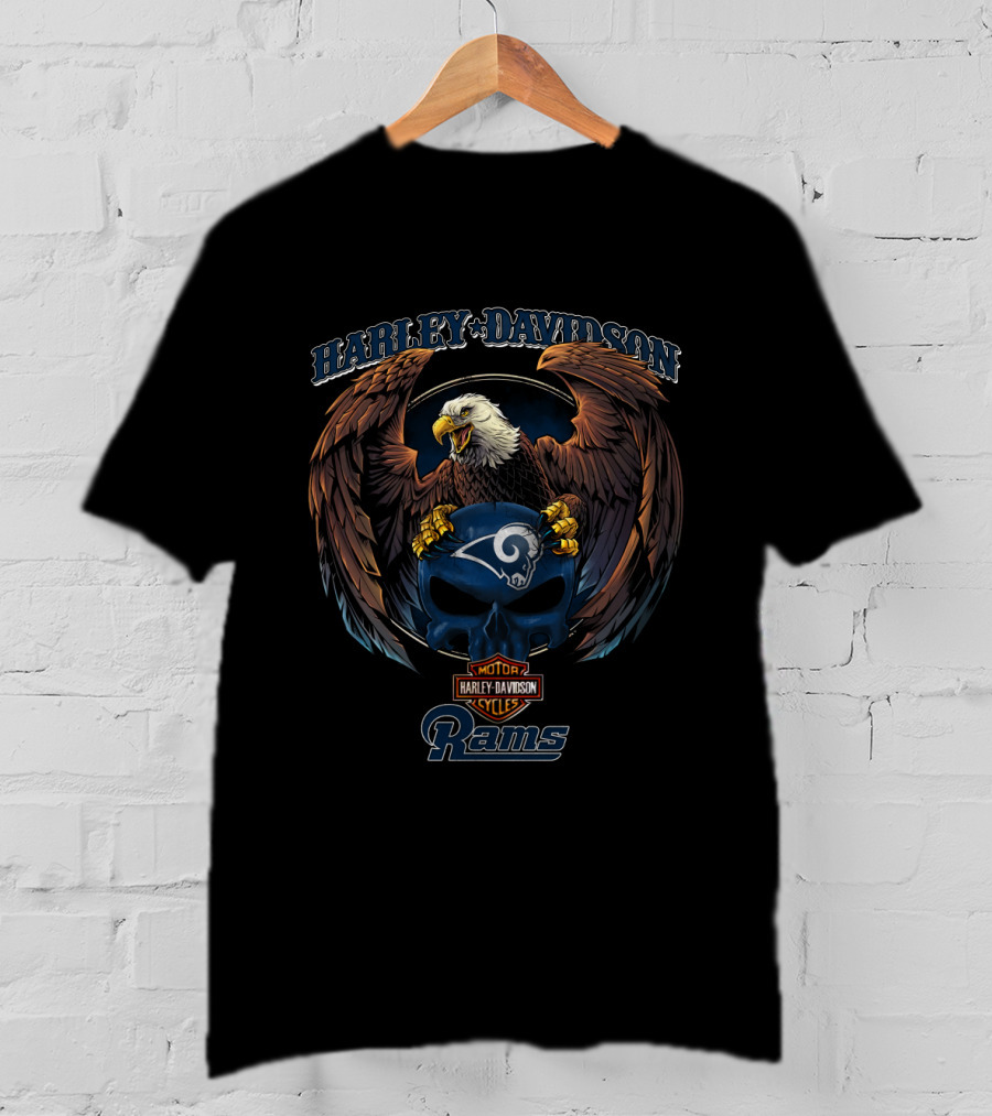 Harley Davidson Los Angeles Rams Motorcycle Cycles T-Shirt